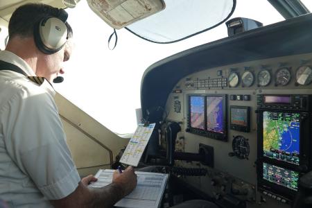 Jonathan Blomberg, pilot of MAF International in Guinea, aboard aircraft N2114G.