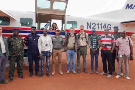 The African Parks Network team with the Labe airfield authorities.