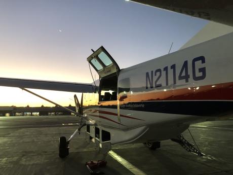 Guinea aircraft at sunset