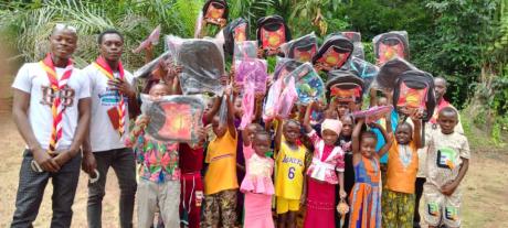 School supplies donated to children by Tolno Education Trust