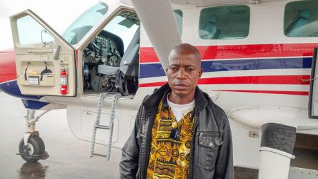 Dr. Alexis Honomou, a doctor on duty in the intensive care unit of the regional hospital of N'Nzérékoré.
